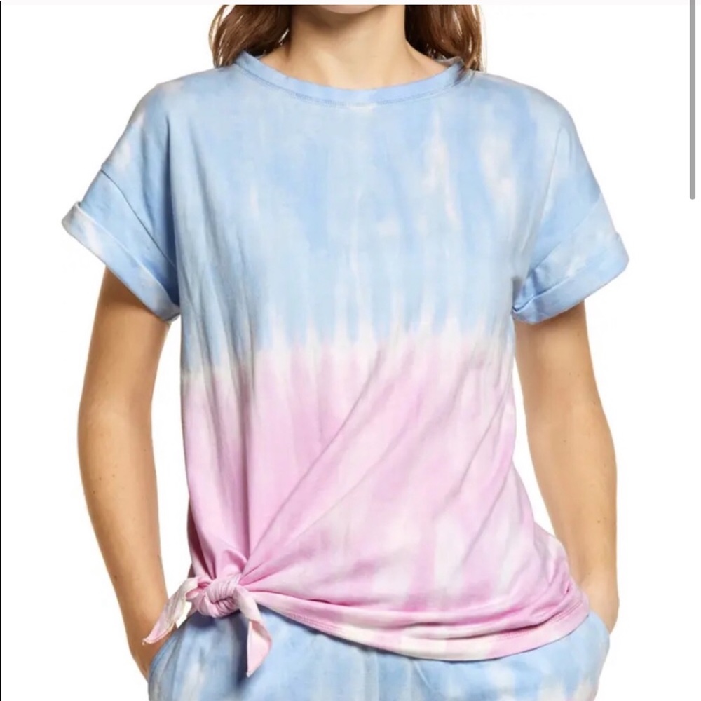 Beachlunchlounge Oversized Tie Dye Knotted Top